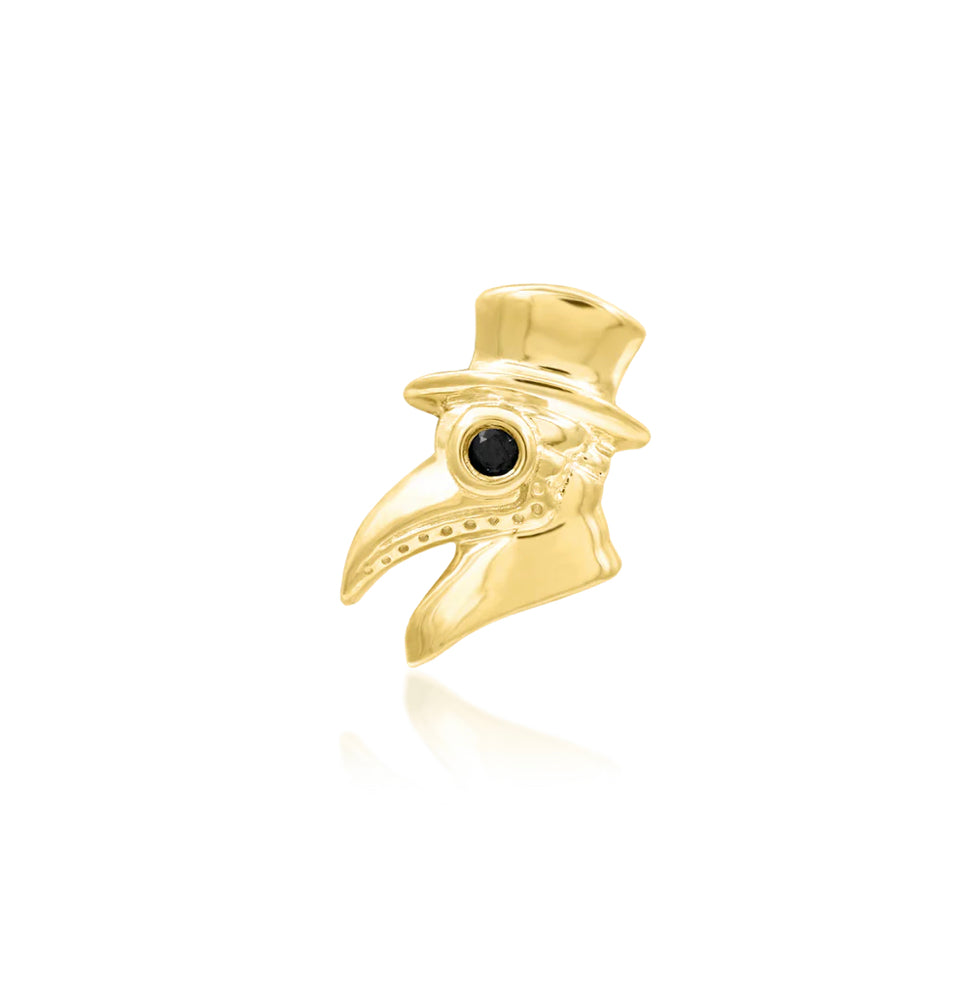 Junipurr Jewellery Oh Doctor 14kt Gold Black CZ Threadless End