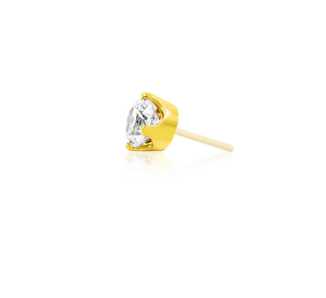 Junipurr Jewellery Prong Set cz 14kt Gold Threadless End