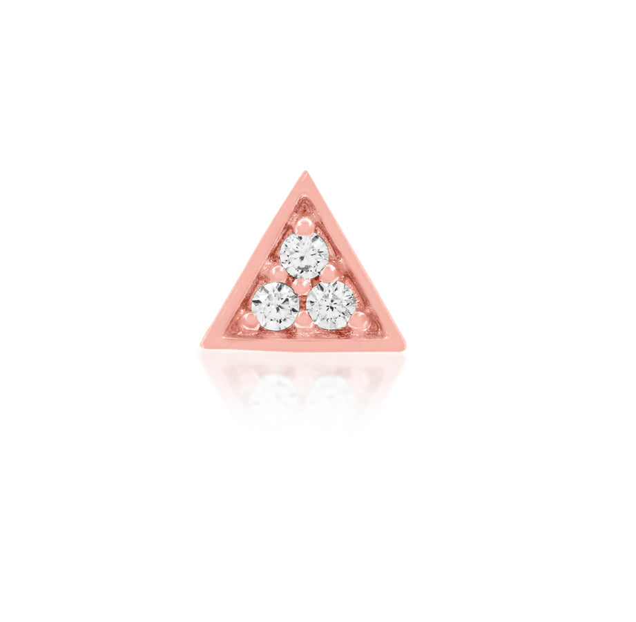 Junipurr Jewellery 14kt Gold Triangle 3 cz Stones Threadless End
