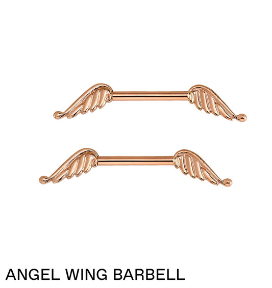 BVLA Design Your Own – Angel Wing Barbell | Gold & Gemstones