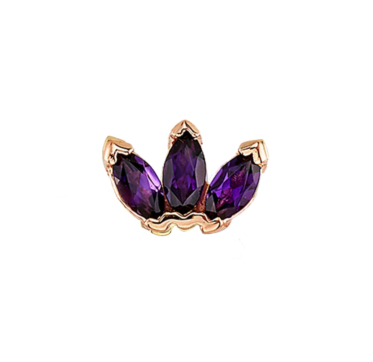 Design Your Own BVLA – Pick Your Setting & Gemstones - Marquise Fan Mercury mist Black Diamond Amethyst Gold Conch Helix Earring