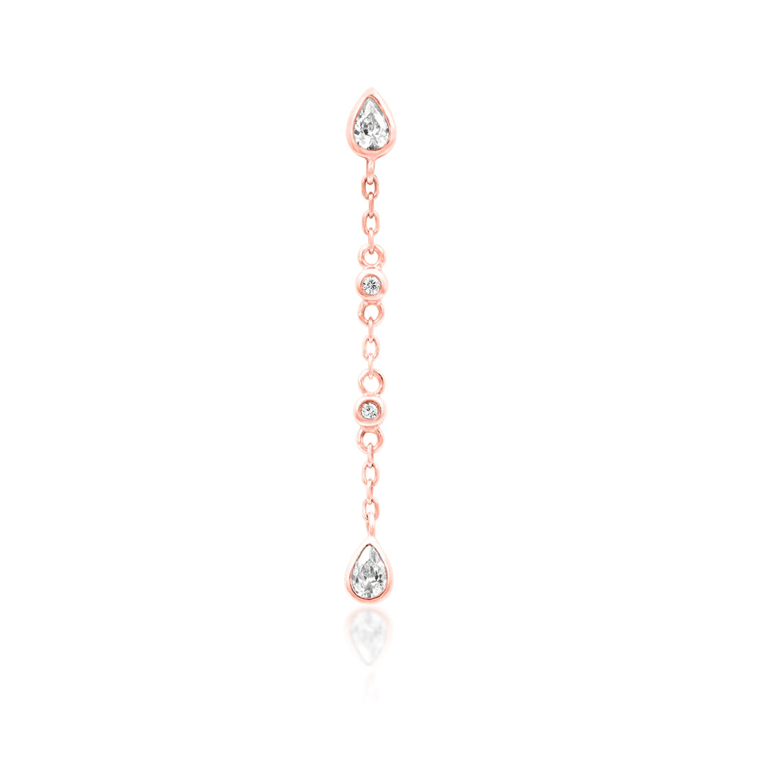 Junipurr Jewellery Maria 14kt Gold Threadless End Chsin Charm Dangle Lobe Earring