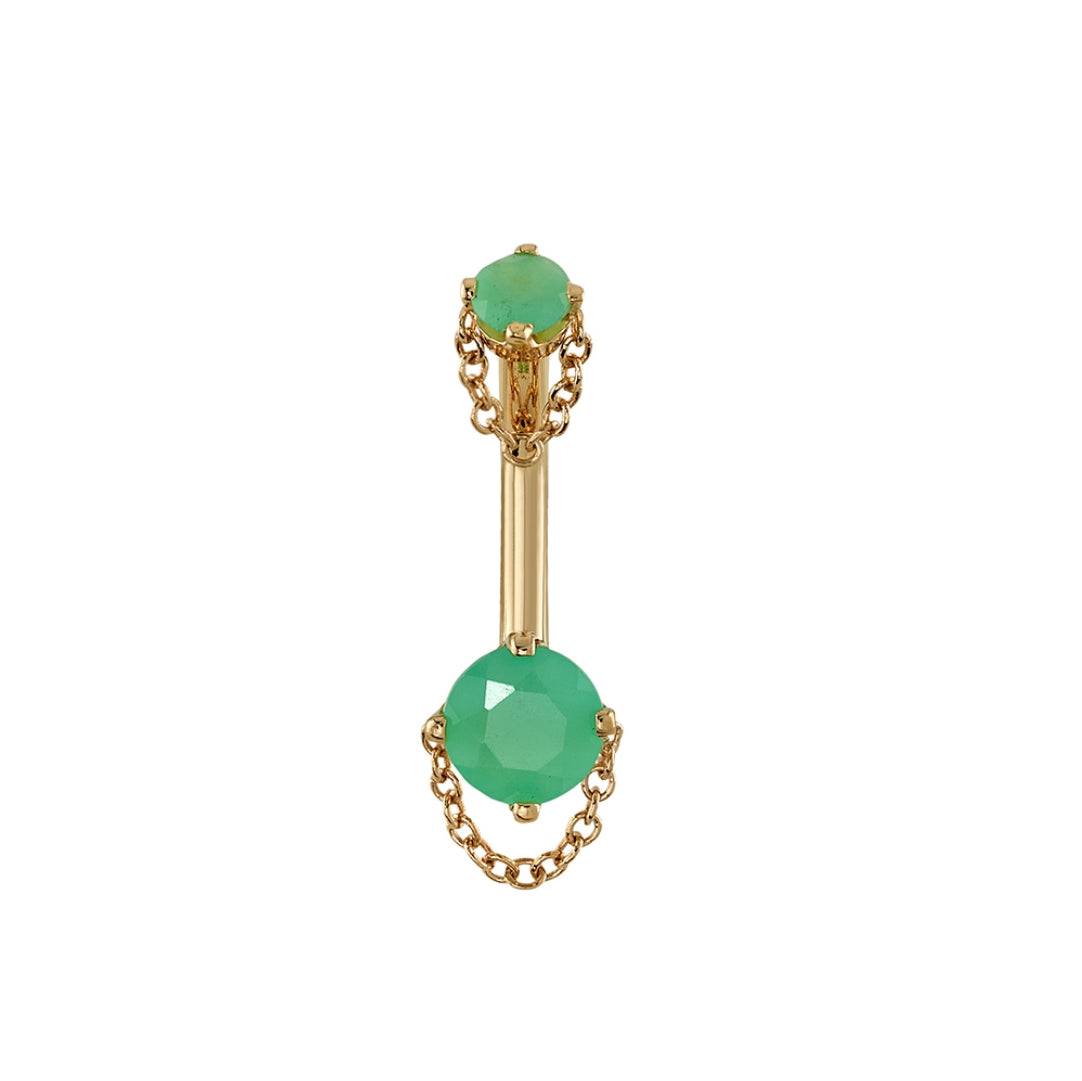 Design Your Own BVLA – Pick Your Setting & Gemstones - Rianna Gold Chain Chrysoprase Navel Curve Bar