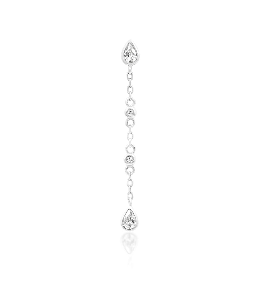Junipurr Jewellery Maria 14kt Gold Threadless End Chsin Charm Dangle Lobe Earring