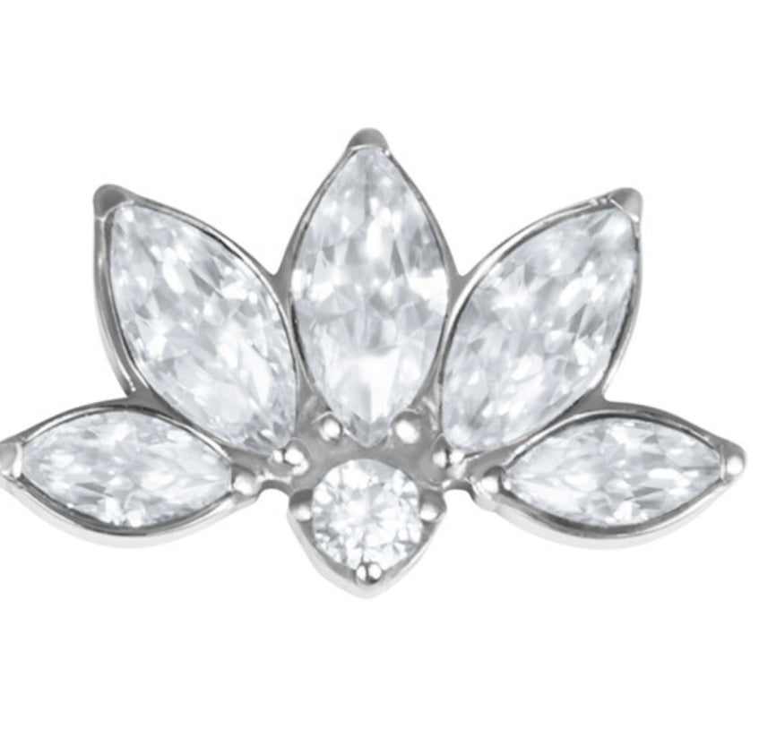 Titanium 6 Jewel Sunrise Marquise Fan Top for Internal Thread
