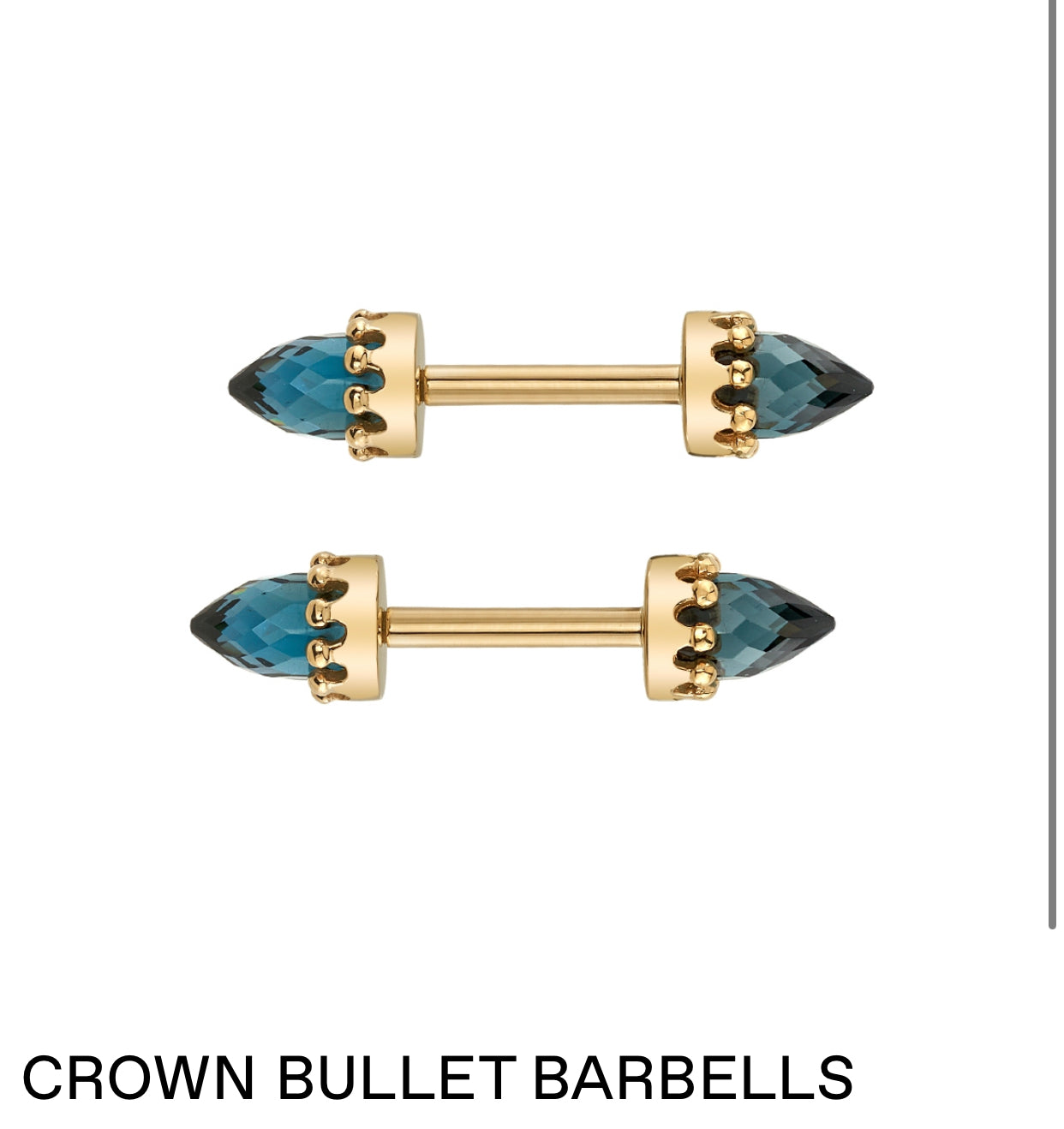 Design Your Own BVLA – Pick Your Setting & Gemstones - Custom Order Crown Bullet Barbells Industrial Nipple Bar