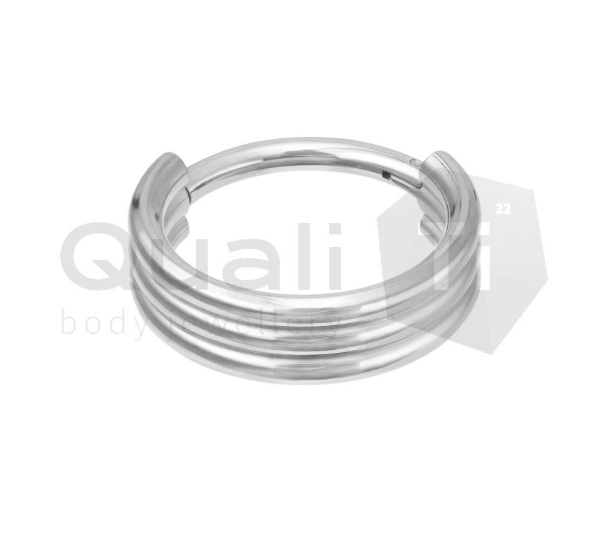 Vertical Triple Stacked Hinged Titanium Ring