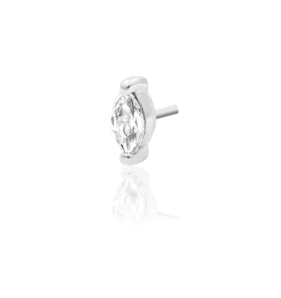 Junipurr – Marquise Lobe Threadless End | 14K Gold & Marquise CZ