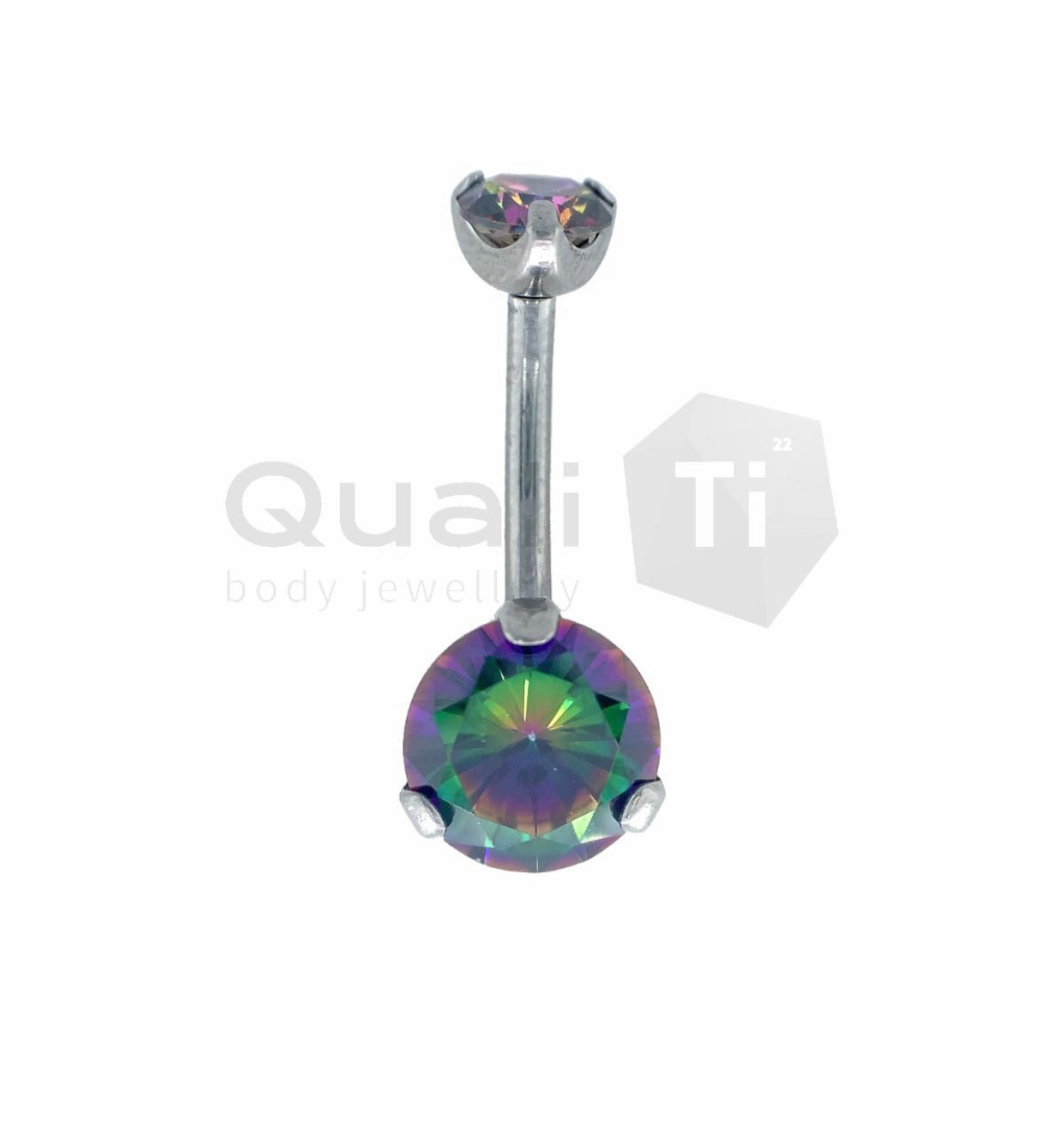 Vitrail Prong Set Navel Curve Qualiti Titanium
