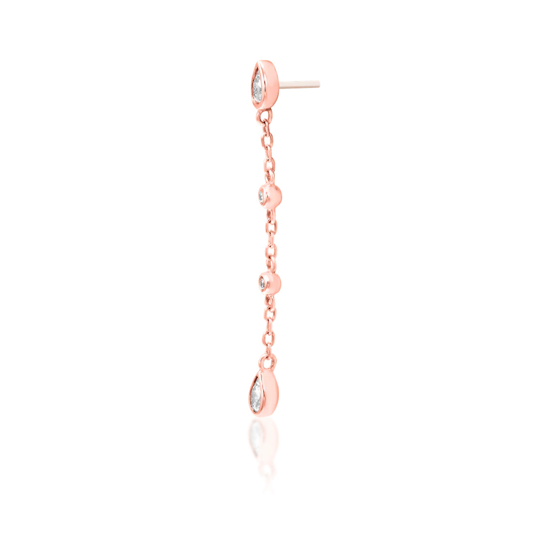 Junipurr Jewellery Maria 14kt Gold Threadless End Chsin Charm Dangle Lobe Earring