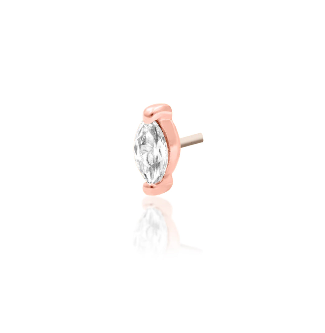 Junipurr – Marquise Lobe Threadless End | 14K Gold & Marquise CZ