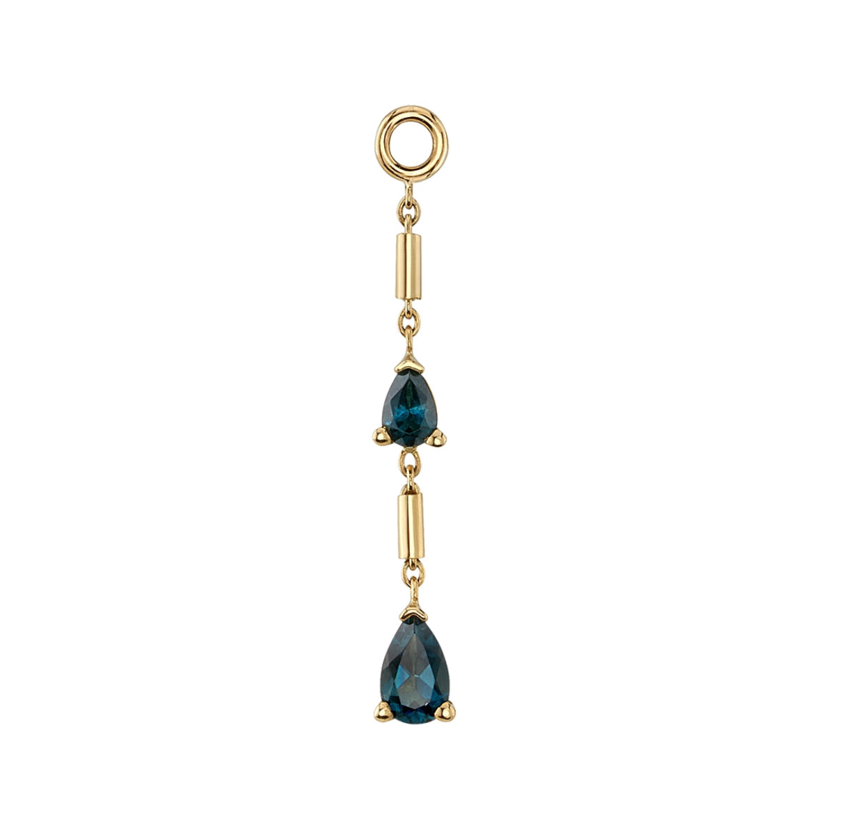 Design Your Own BVLA – Pick Your Setting & Gemstones - Two Tears Gold Chain Charm Dangle Earring