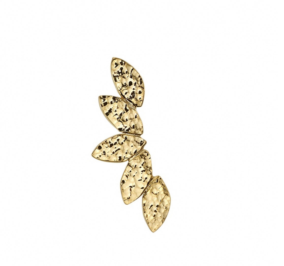 Design Your Own BVLA – Pick Your Setting & Gemstones - Hammered Serenity Gold Helix Conch earring