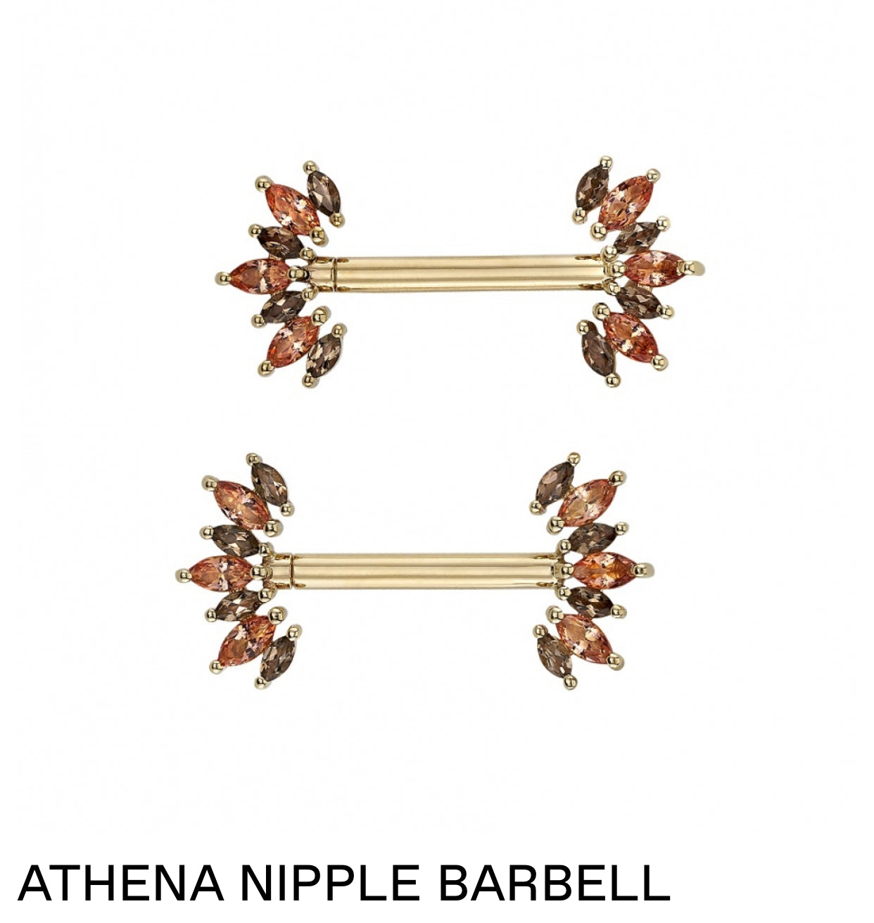 Design Your Own BVLA – Pick Your Setting & Gemstones - Custom Order Athena Nipple Bar