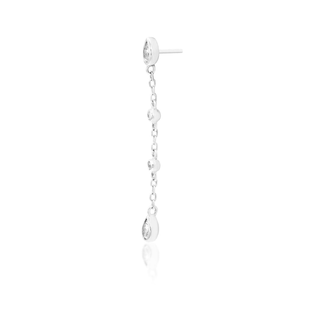 Junipurr Jewellery Maria 14kt Gold Threadless End Chsin Charm Dangle Lobe Earring
