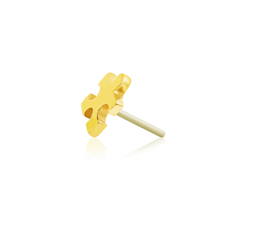 Junipurr Jewellery Gold Puzzle Piece 14kt Threadless End