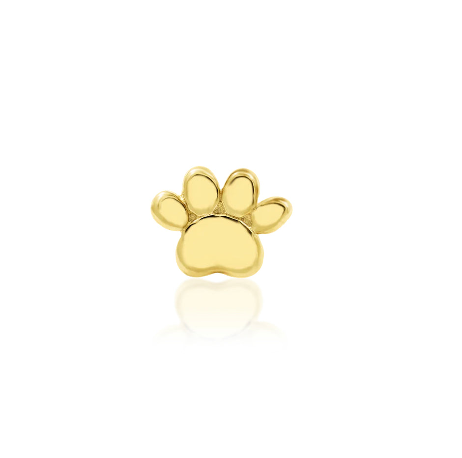 Junipurr Jewellery Gold Mini Paw 14kt Threadless End