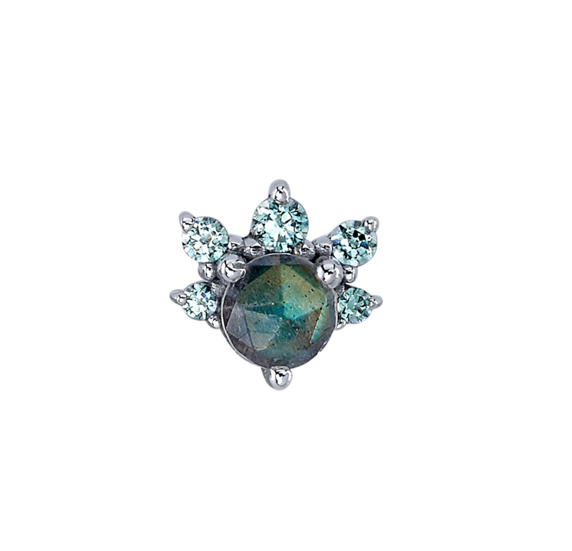 Design Your Own BVLA – Pick Your Setting & Gemstones - Anaya Gold Conch Helix Attachment End Labradorite Diamond Earring