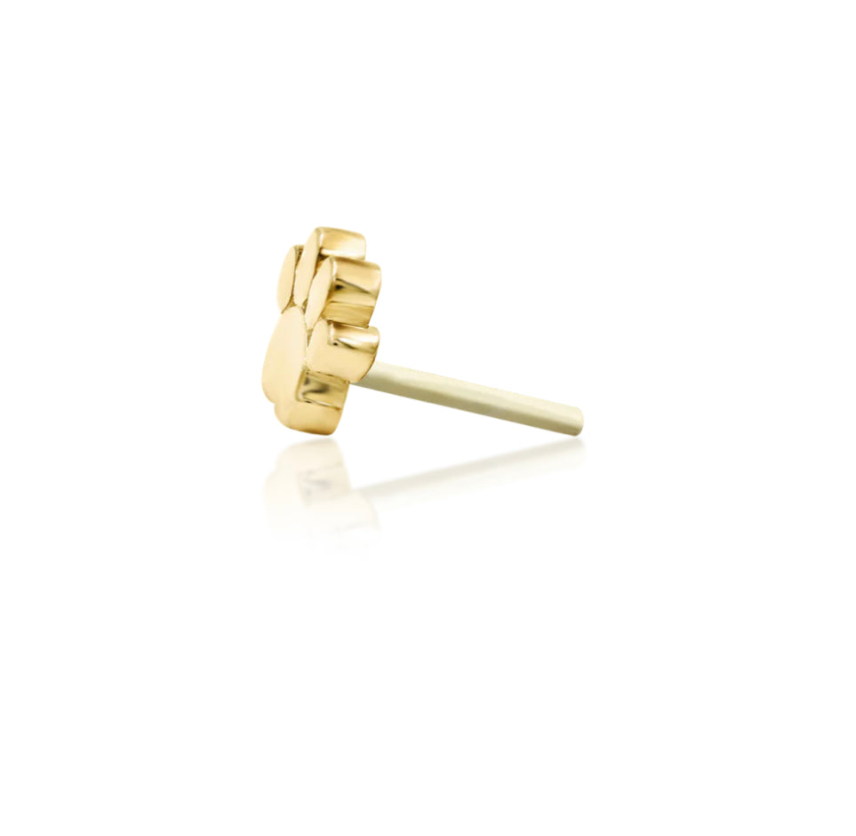 Junipurr Jewellery Gold Mini Paw 14kt Threadless End
