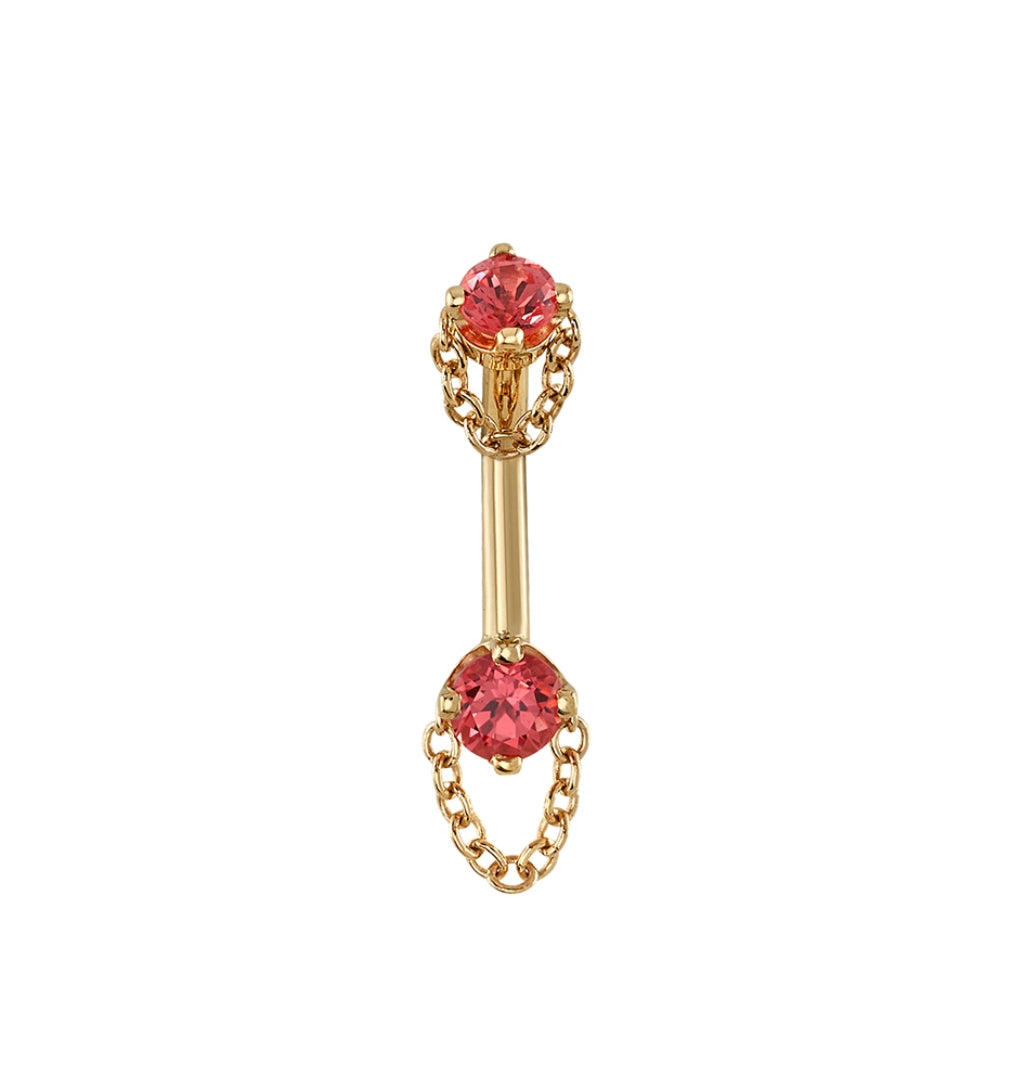 Design Your Own BVLA – Pick Your Setting & Gemstones - Rianna Rook Navel Curve Bar Gold Chain Chatham Lab
