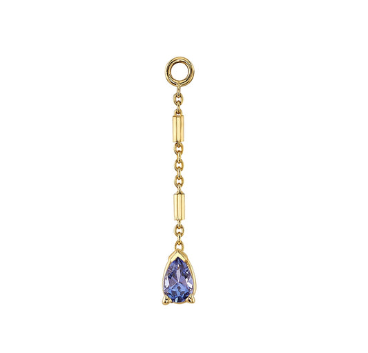 Design Your Own BVLA – Pick Your Setting & Gemstones - Ophelia Pear Prong Gold Chain Charm Tanzanite Dangle Earring