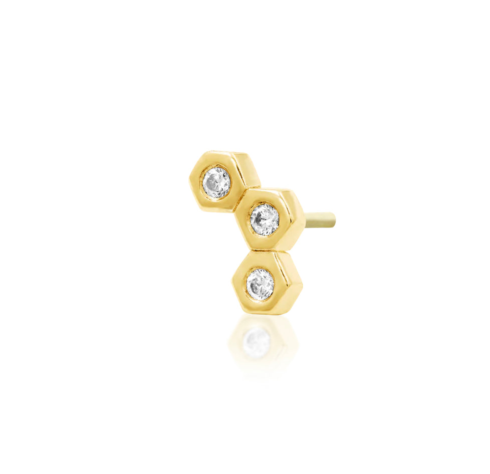 Junipurr Jewellery Buzzin 14kt Gold Threadless End