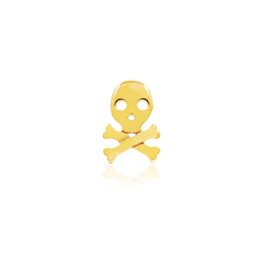 Junipurr Jewellery Gold Skull Crossbone 14kt Threadless End