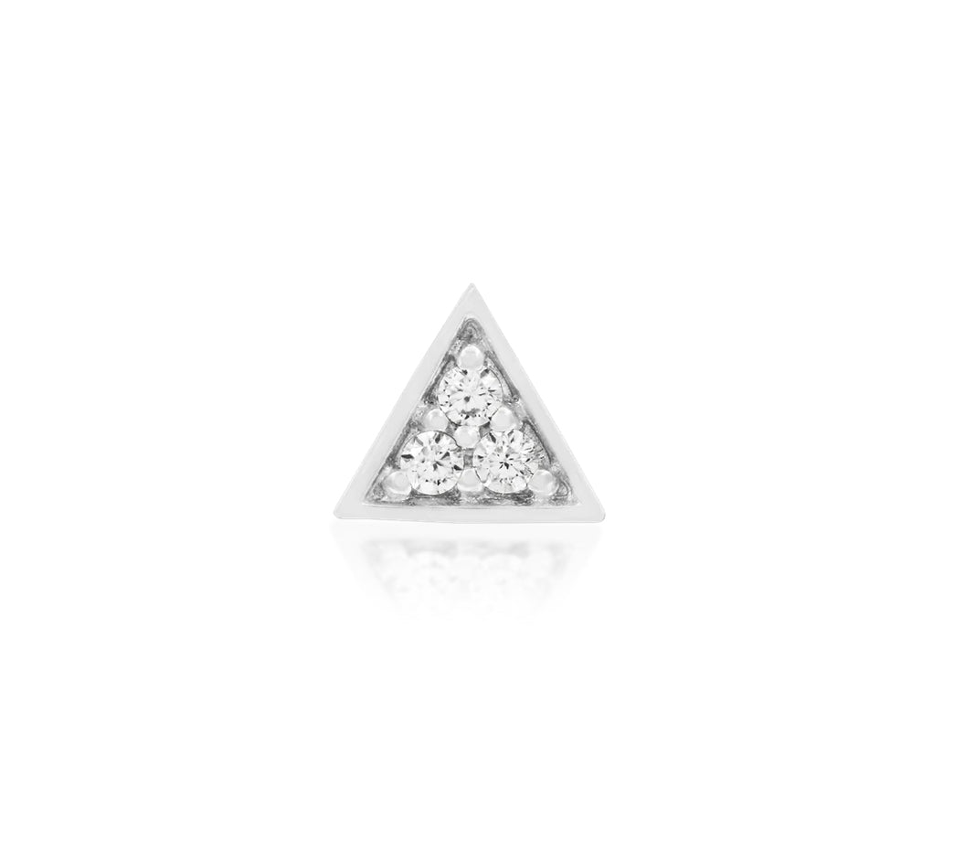 Junipurr Jewellery 14kt Gold Triangle 3 cz Stones Threadless End