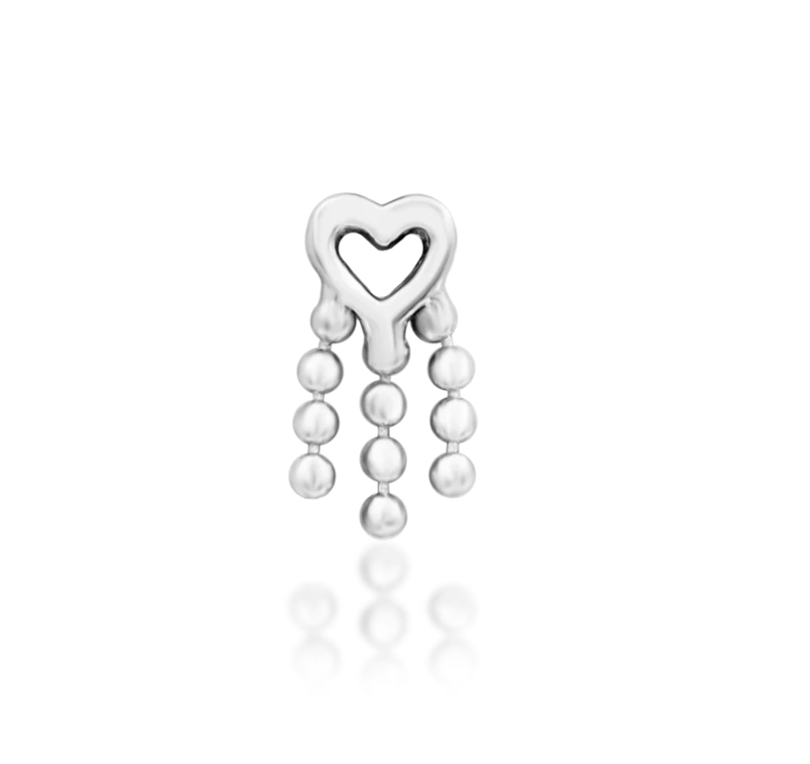 Junipurr Kindred solid 14k gold gemstone-free heart chain dangle jewellery, product view.