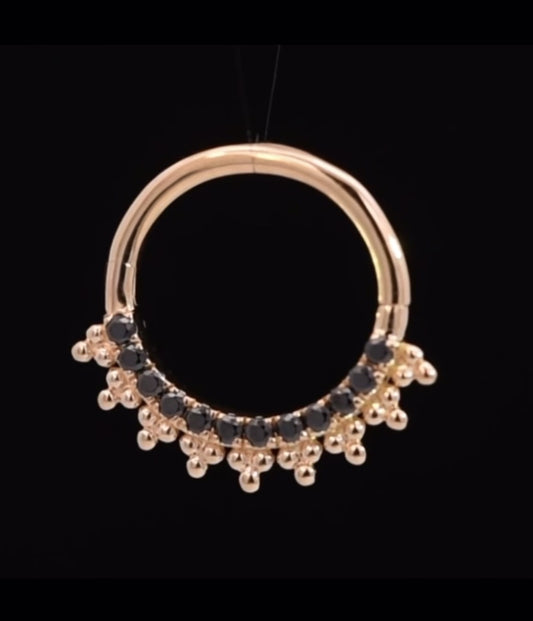 Junipurr Jewellery Double Agent 14kt Gold Hinge Segment Daith Septum Ring