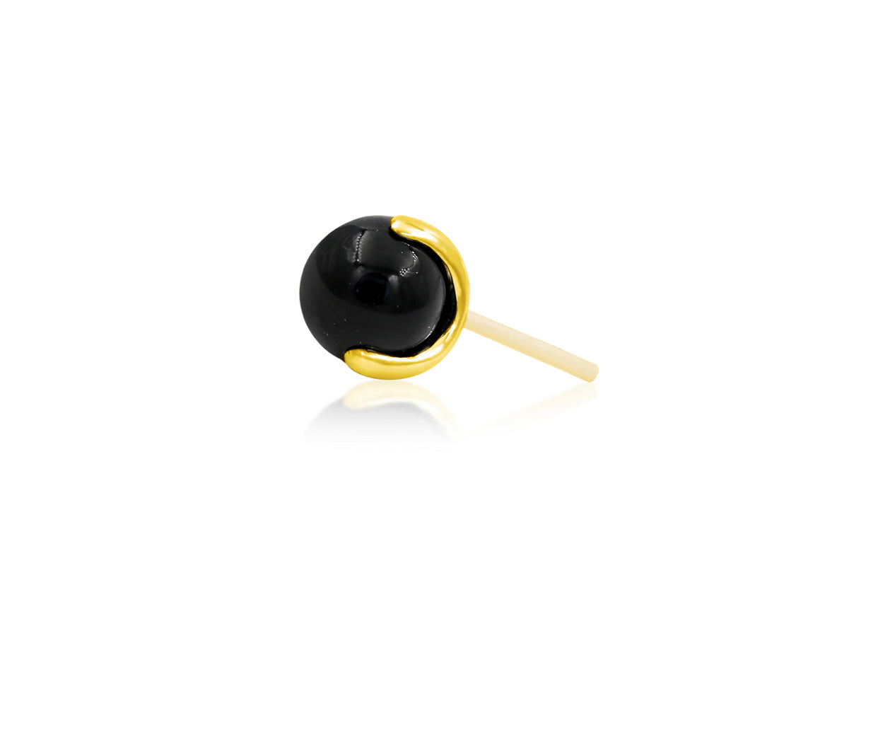Junipurr Jewellery Prong Set Ball with black Onyx