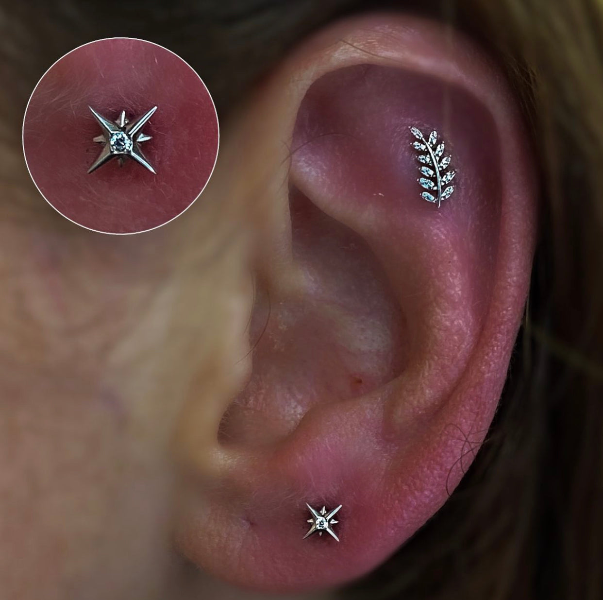 Junipurr – Stella Star Lobe Helix Nose Threadless End | 14K Gold