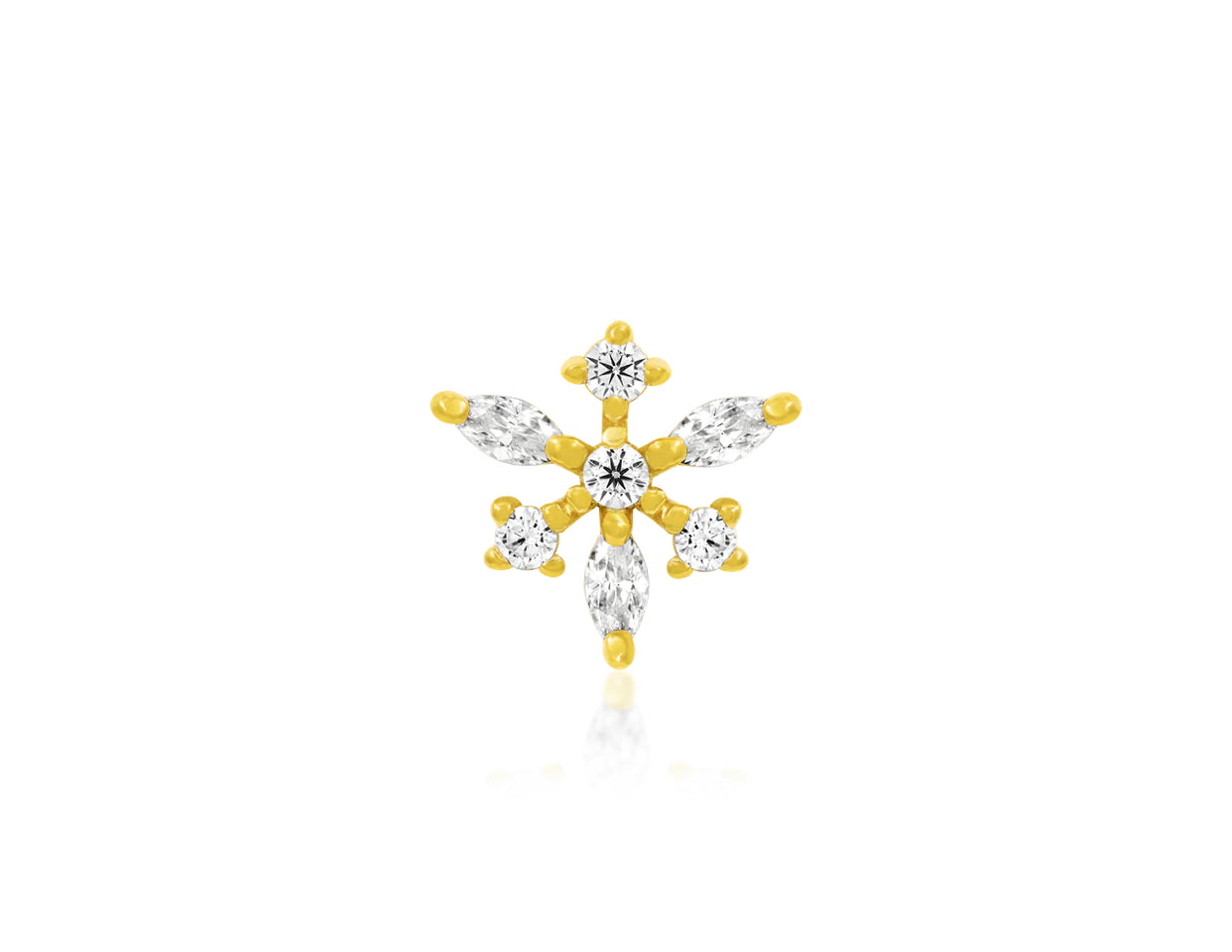 Junipurr Jewellery 14kt Gold Snowflake Anna Threadless End