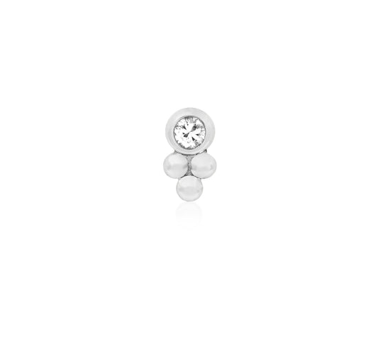 Junipurr jewellery Bezel-set cz Tri - Bead