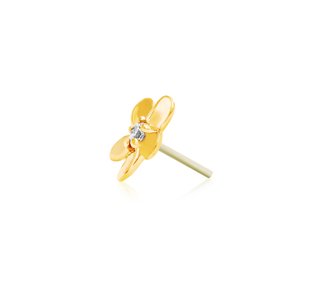 Junipurr Jewellery 14kt Gold cz Flower