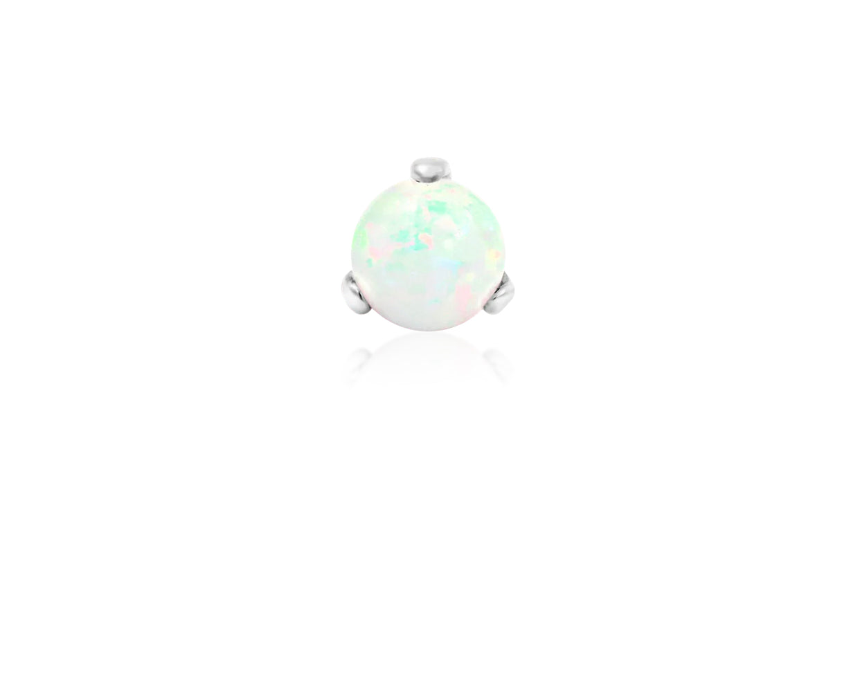 Junipurr Jewellery Prong -Set Ball With Opal 14kt Gold Threadless End