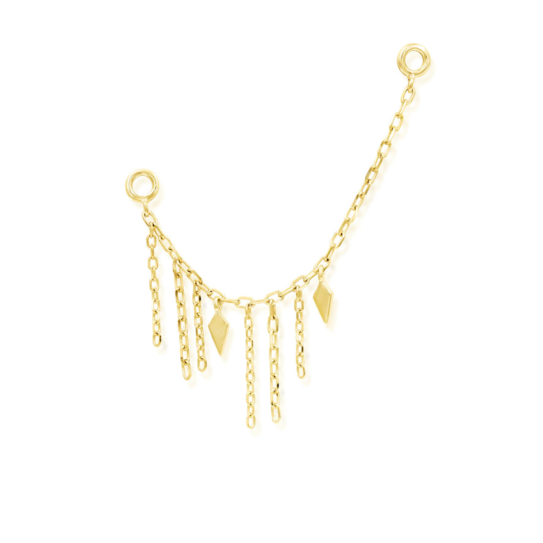 Junipurr Sloane chain piercing charm in solid 14k yellow gold