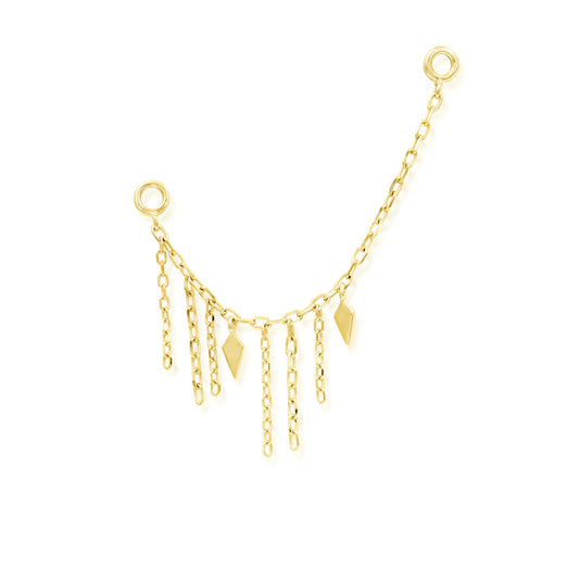 Junipurr Sloane chain piercing charm in solid 14k yellow gold