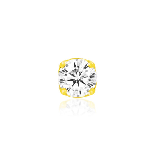 Junipurr Prong-Set CZ nose stud in solid 14k yellow gold