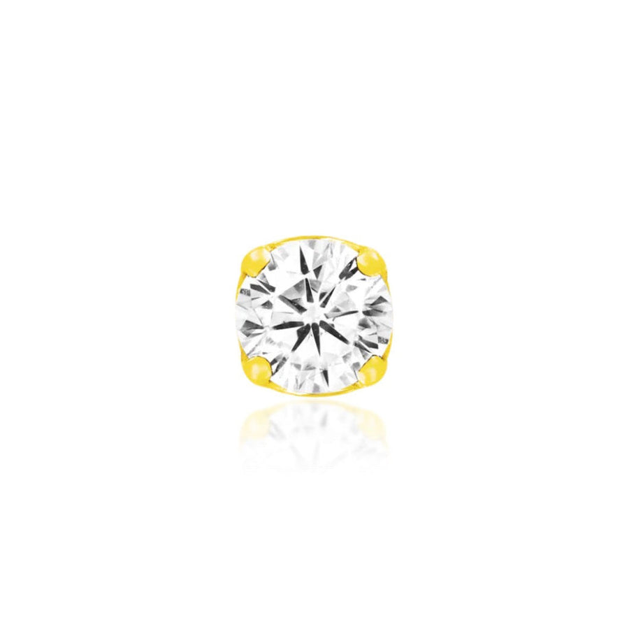Junipurr Prong-Set CZ nose stud in solid 14k yellow gold