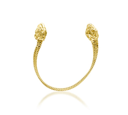 Junipurr Fang double-piercing snake chain earring in solid 14k yellow gold