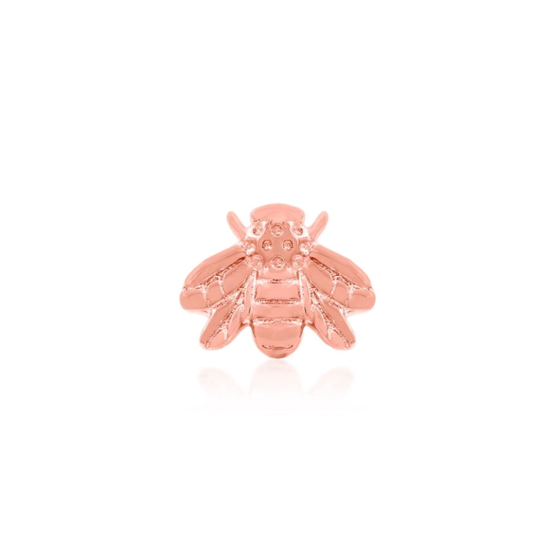 14k rose gold helix earring featuring the Junipurr Gold Bee design