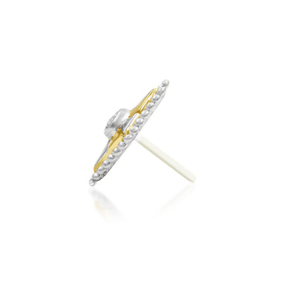     Junipurr Arete 14k gold helix earring with a central 1mm White CZ