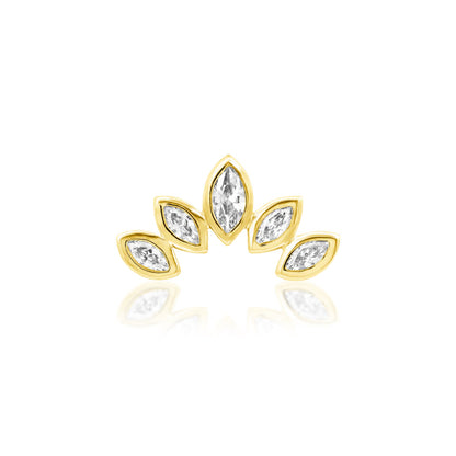     Junipurr Havana marquise CZ conch earring in solid 14k yellow gold
