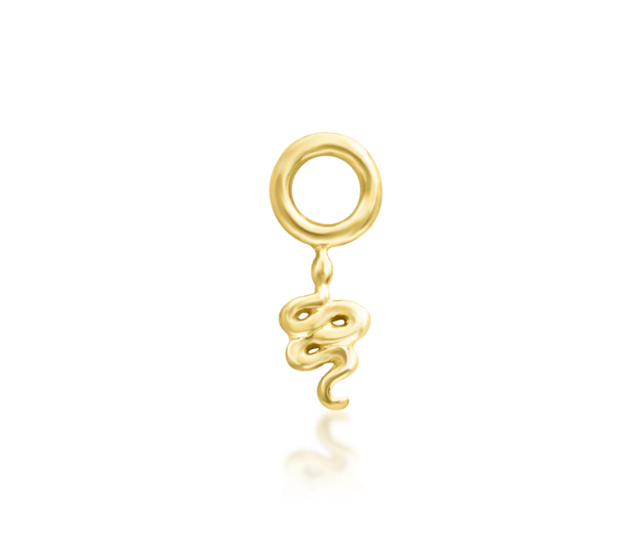 14k Gold Snake Helix Charm