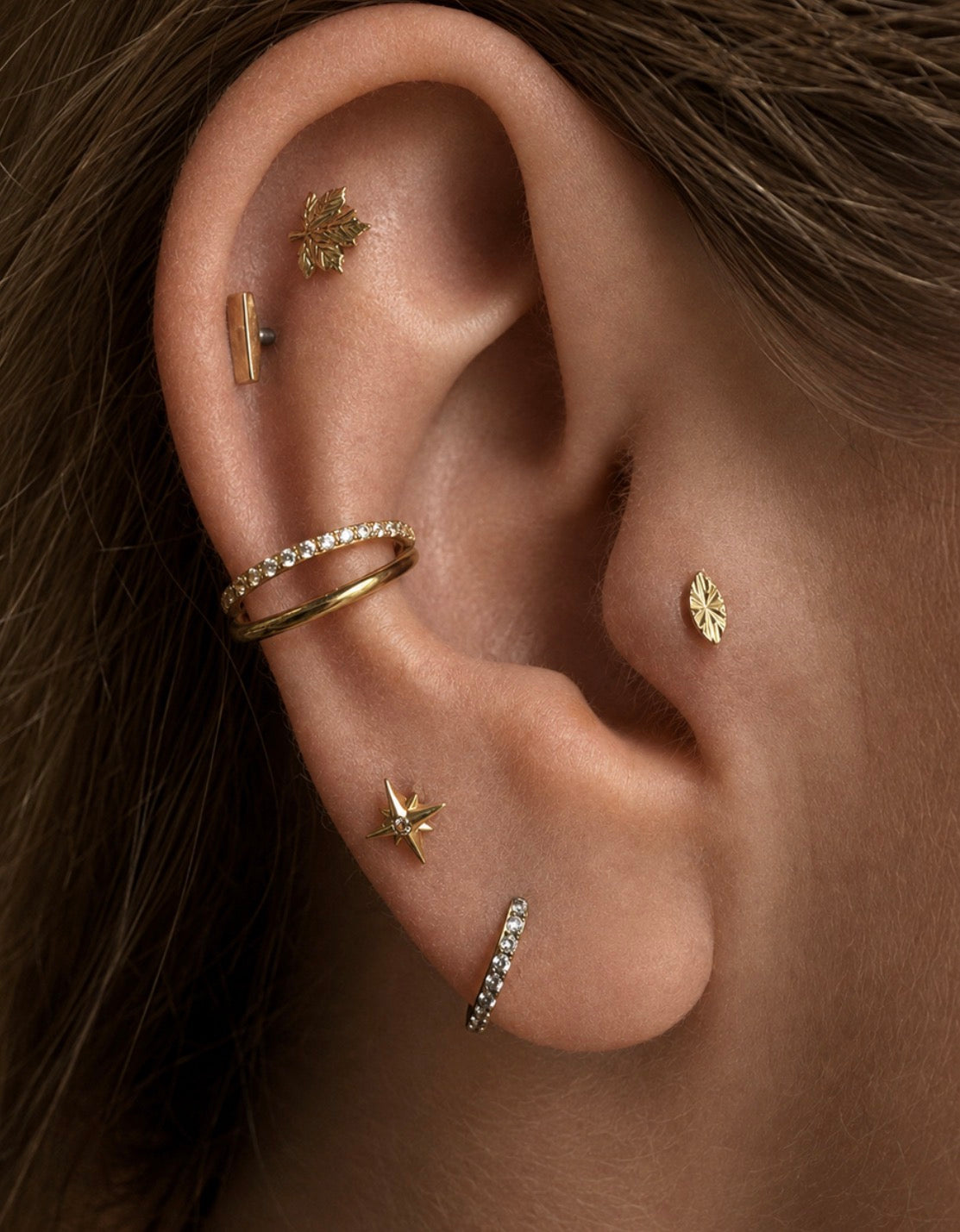 Gold Bar styled ear
