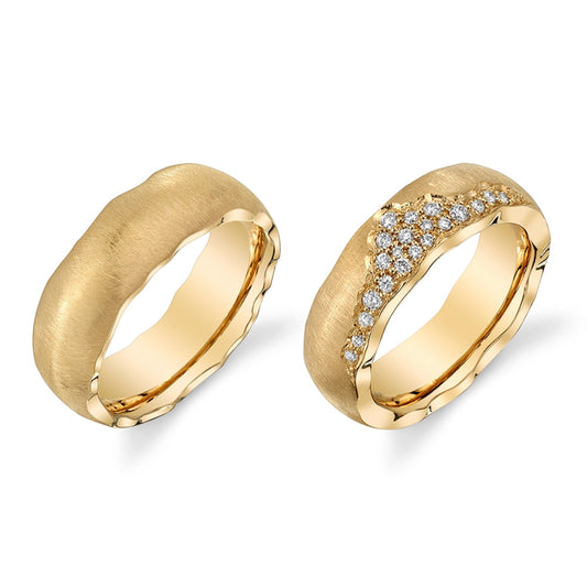 BVLA Laura and Josh diamond wedding band in solid gold custom BVLA wedding ring