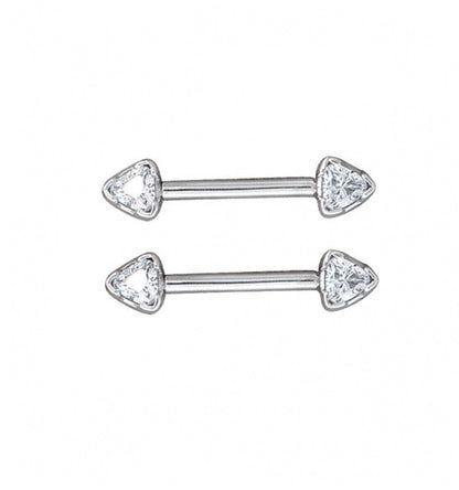 Side profile of BVLA Trillion Bell bespoke white gold body jewellery with Diamond