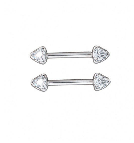 Side profile of BVLA Trillion Bell bespoke white gold body jewellery with Diamond