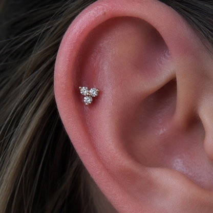 Junipurr Trinity CZ Threadless End | 14k Gold